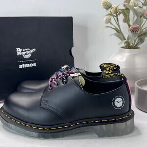 Dr Marten 1461 Atoms Leather Slip Resistant Oxford Shoe Black Men 7 Women 8 NWB